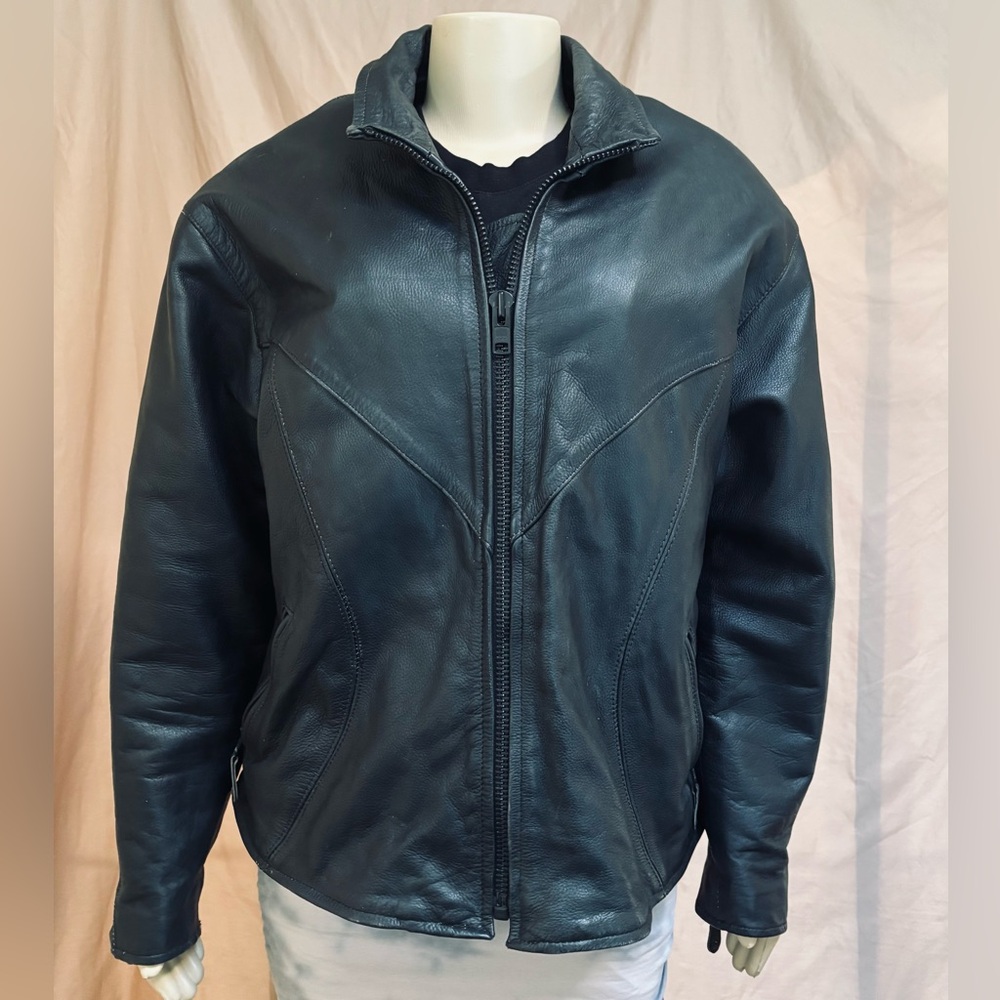 Unik Leather Moto Jacket Sz XL
